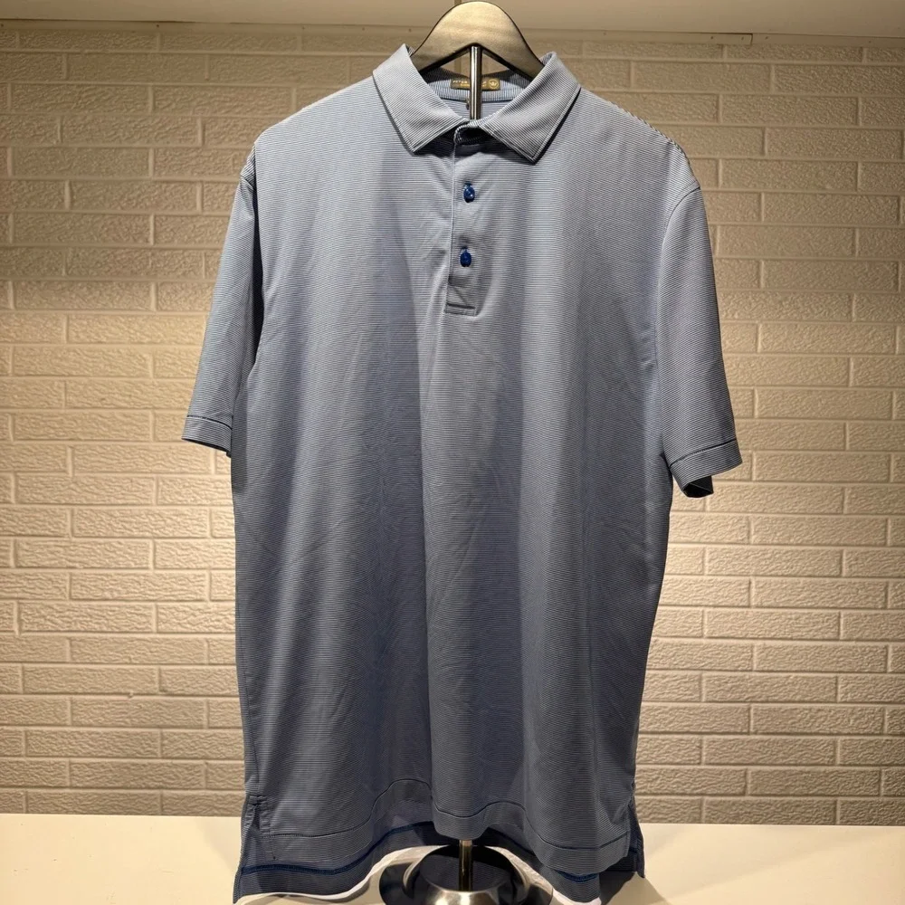 Bundle Peter Millar Summer Comfort Striped Polo Shirt K&N Cup Golf Mens Large - Picture 6 of 8